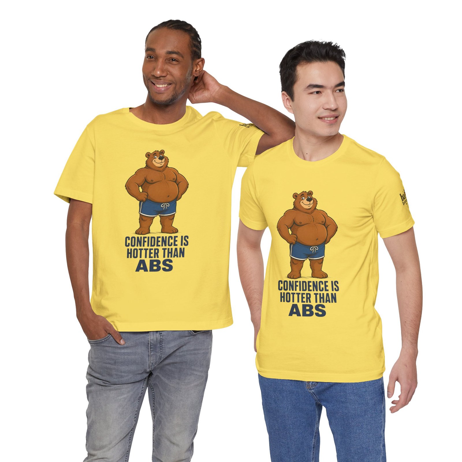 Confidence Is Hotter Than Abs Bear T-Shirt for Men | Funny Body Positive Bear Graphic Tee | Gay Bear Pride Shirt - Image 27