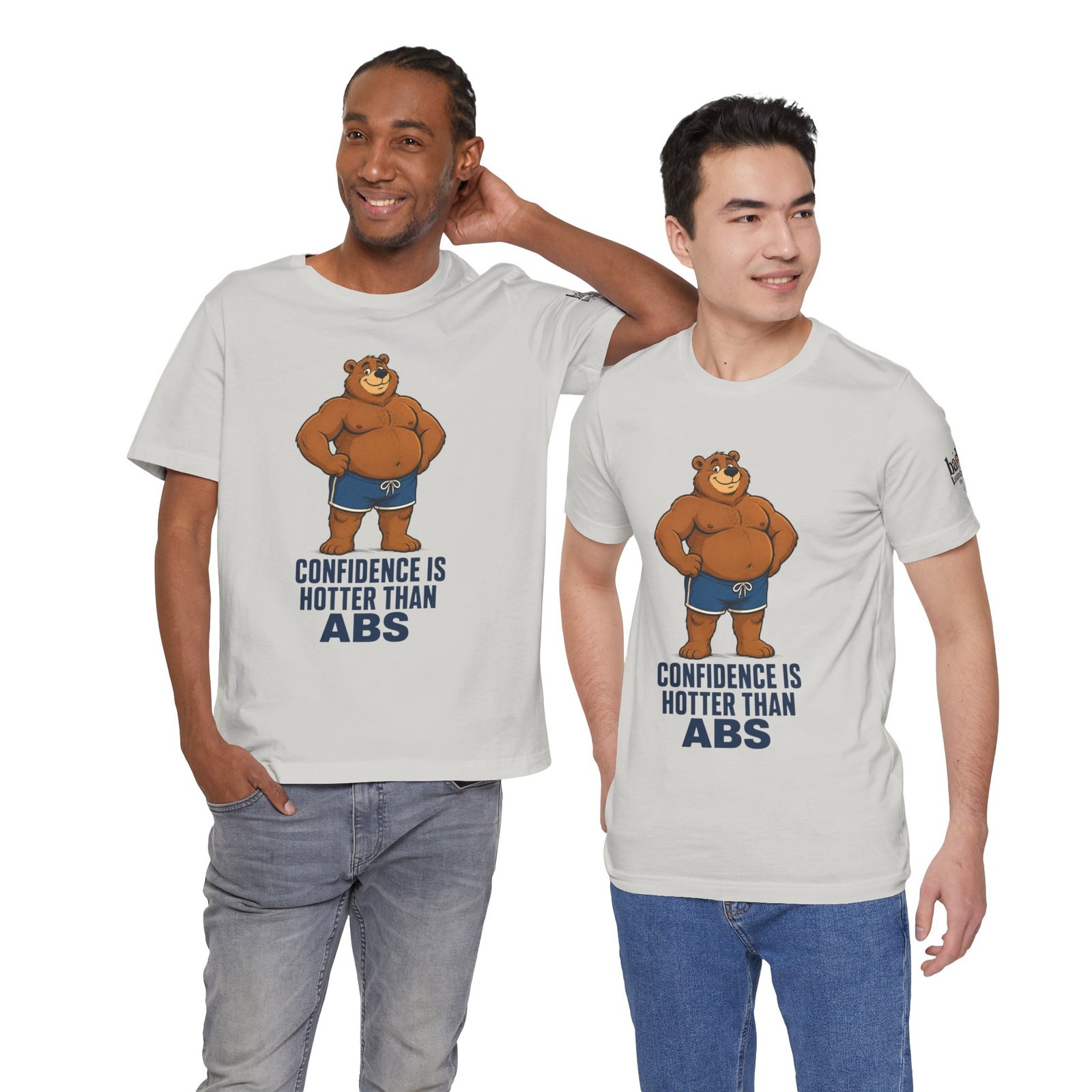 Confidence Is Hotter Than Abs Bear T-Shirt for Men | Funny Body Positive Bear Graphic Tee | Gay Bear Pride Shirt - Image 15