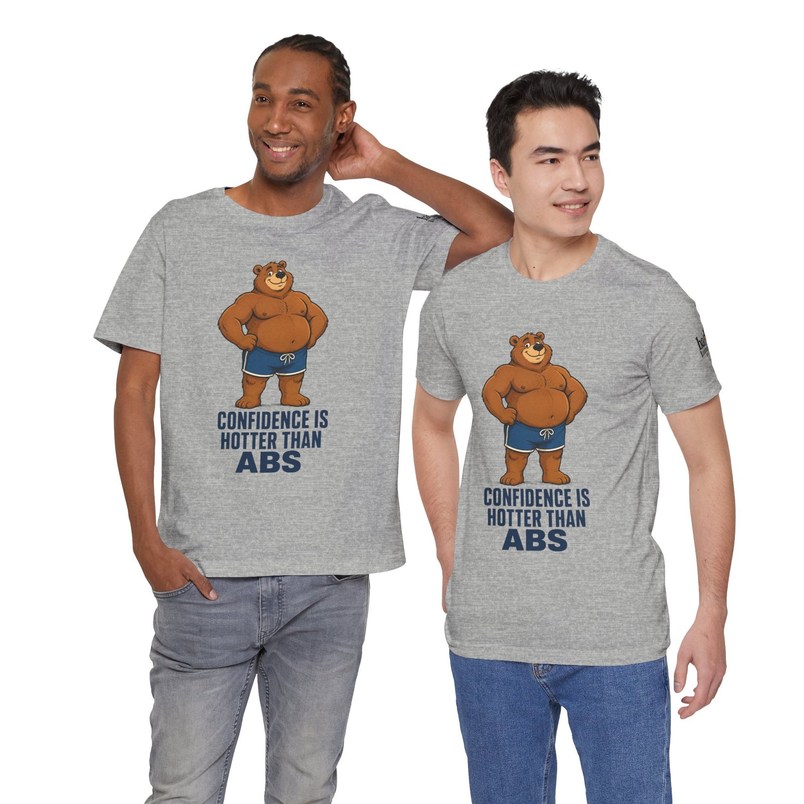 Confidence Is Hotter Than Abs Bear T-Shirt for Men | Funny Body Positive Bear Graphic Tee | Gay Bear Pride Shirt - Image 30