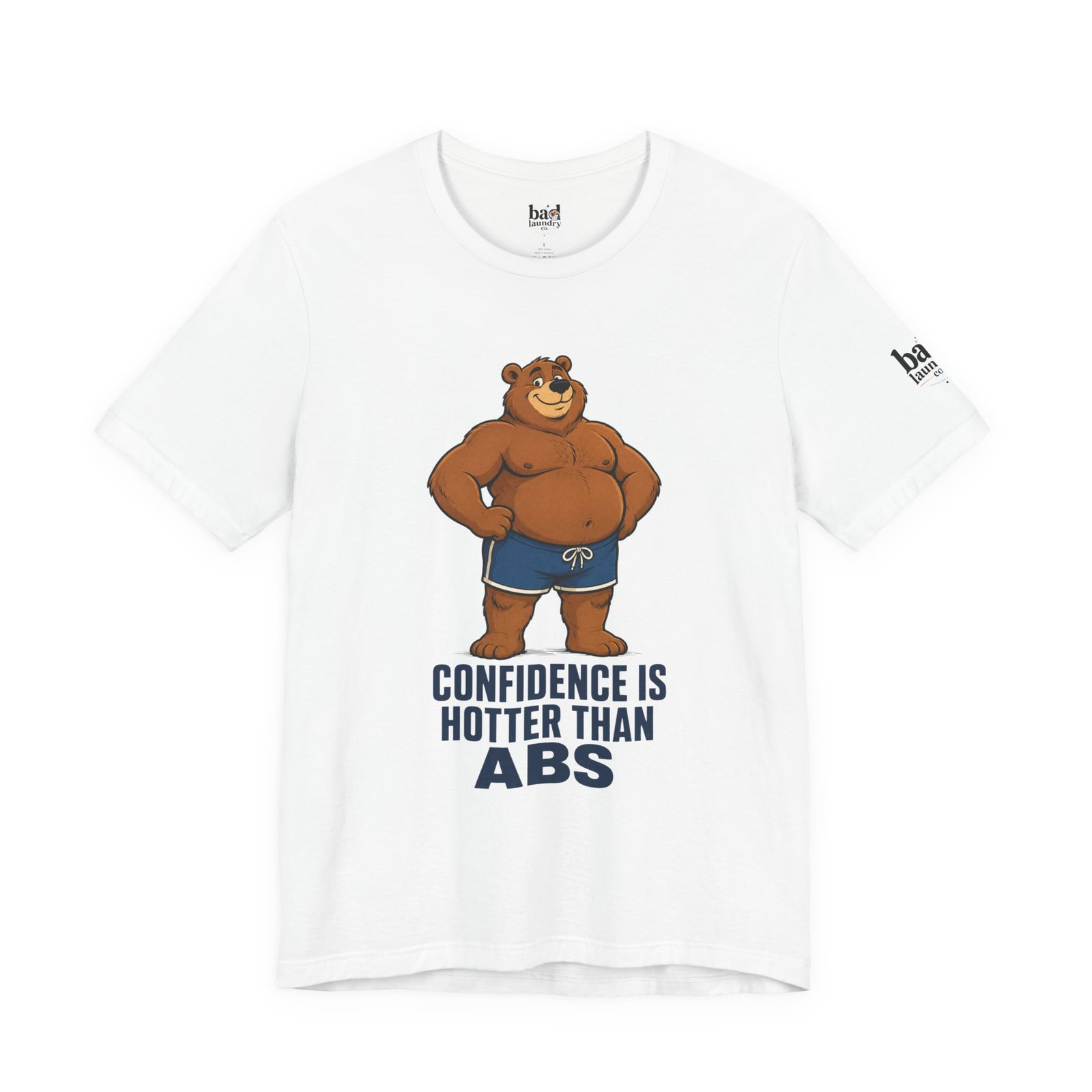 Confidence Is Hotter Than Abs Bear T-Shirt for Men | Funny Body Positive Bear Graphic Tee | Gay Bear Pride Shirt - Image 4