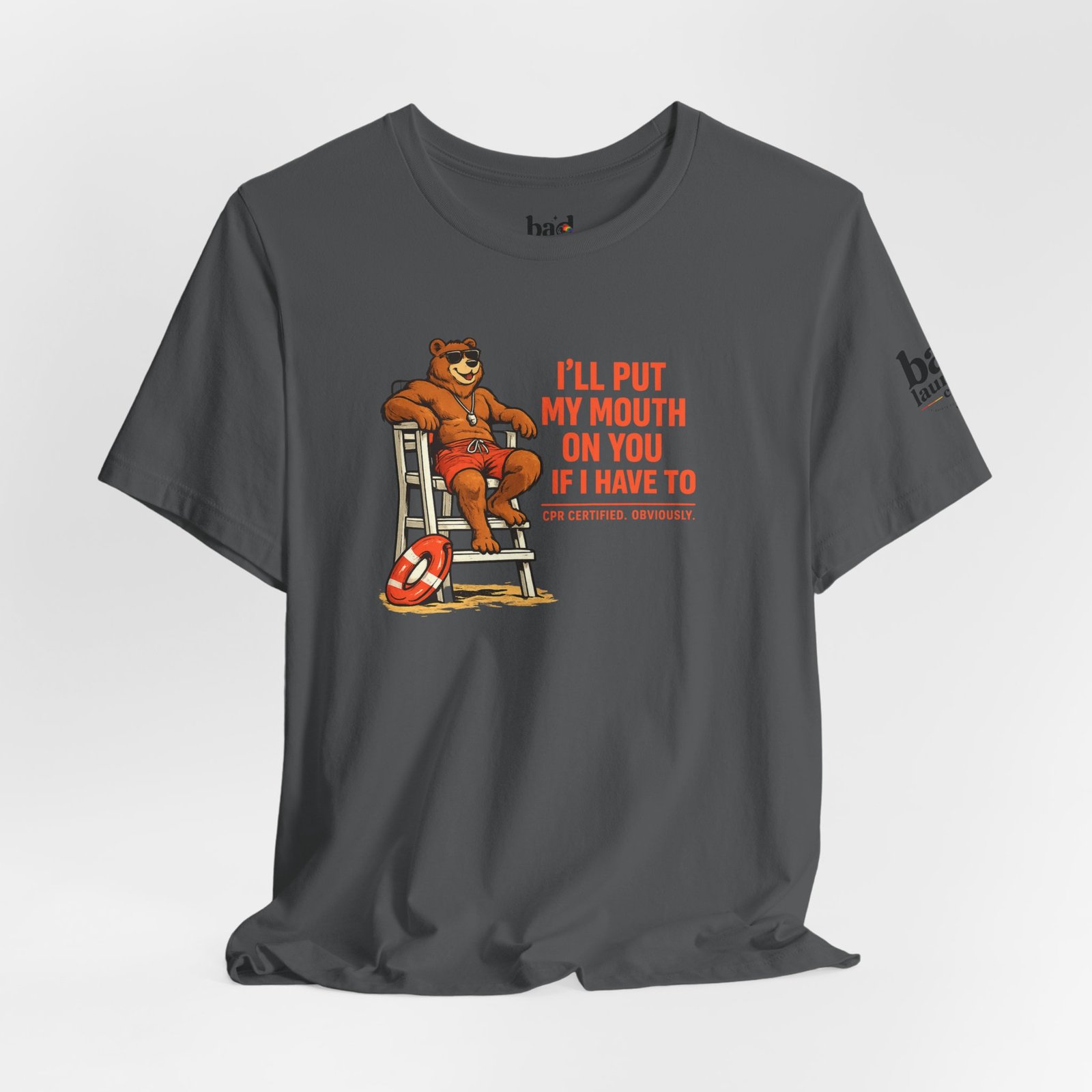 Funny Lifeguard Bear T-Shirt for Men | I'll Put My Mouth on You If I Have To CPR Certified Obviously | Gay Bear Humor Tee - Image 39