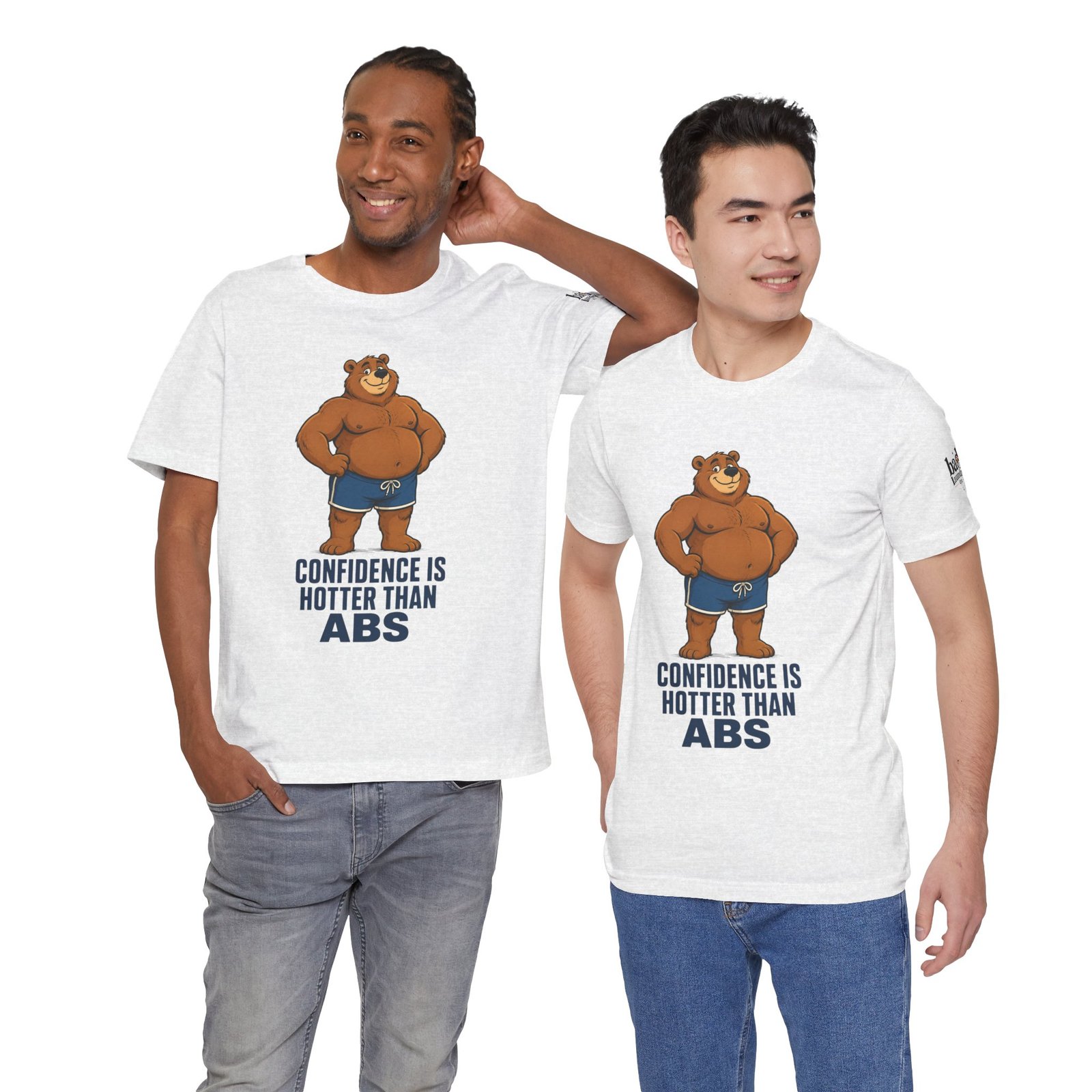 Confidence Is Hotter Than Abs Bear T-Shirt for Men | Funny Body Positive Bear Graphic Tee | Gay Bear Pride Shirt - Image 9