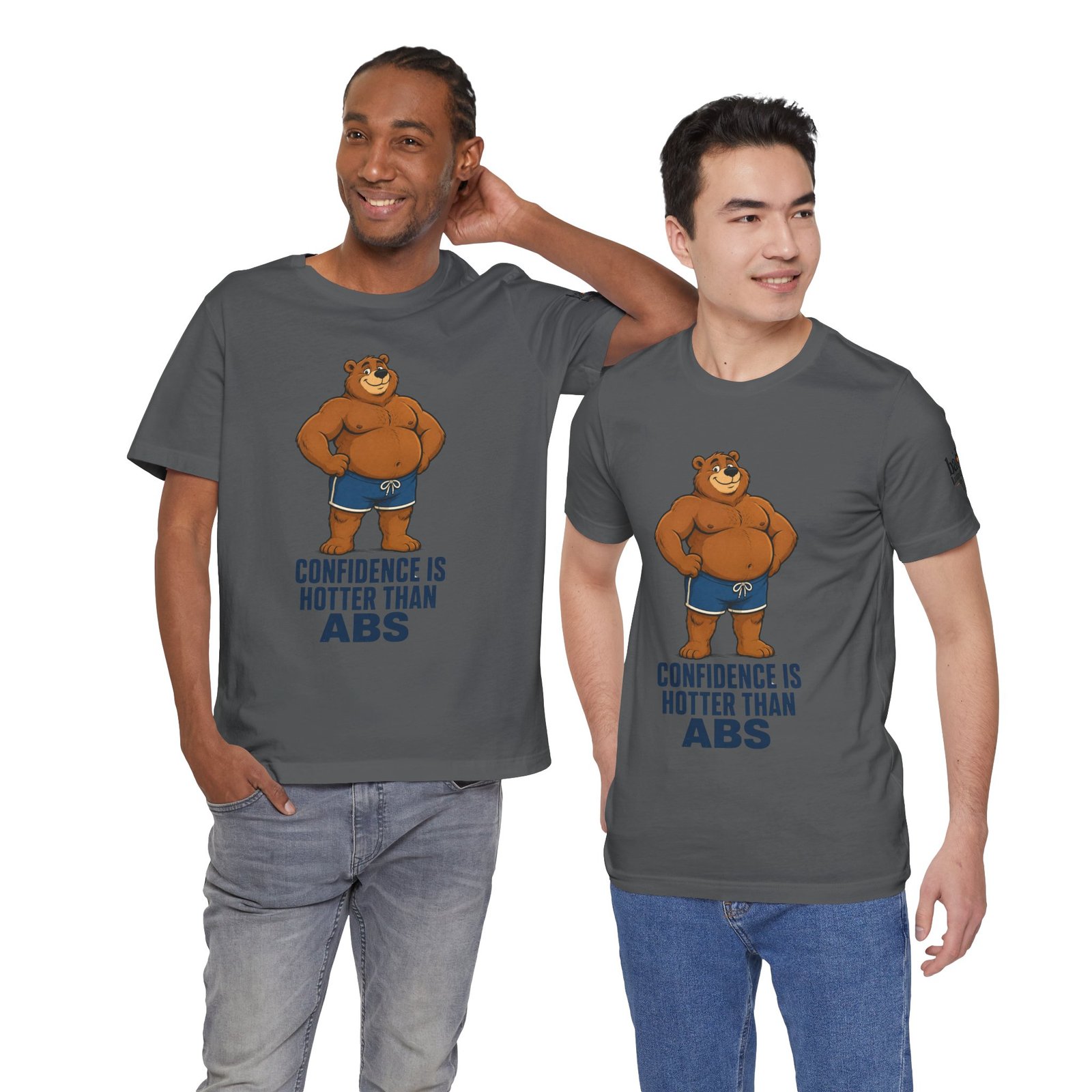 Confidence Is Hotter Than Abs Bear T-Shirt for Men | Funny Body Positive Bear Graphic Tee | Gay Bear Pride Shirt - Image 33