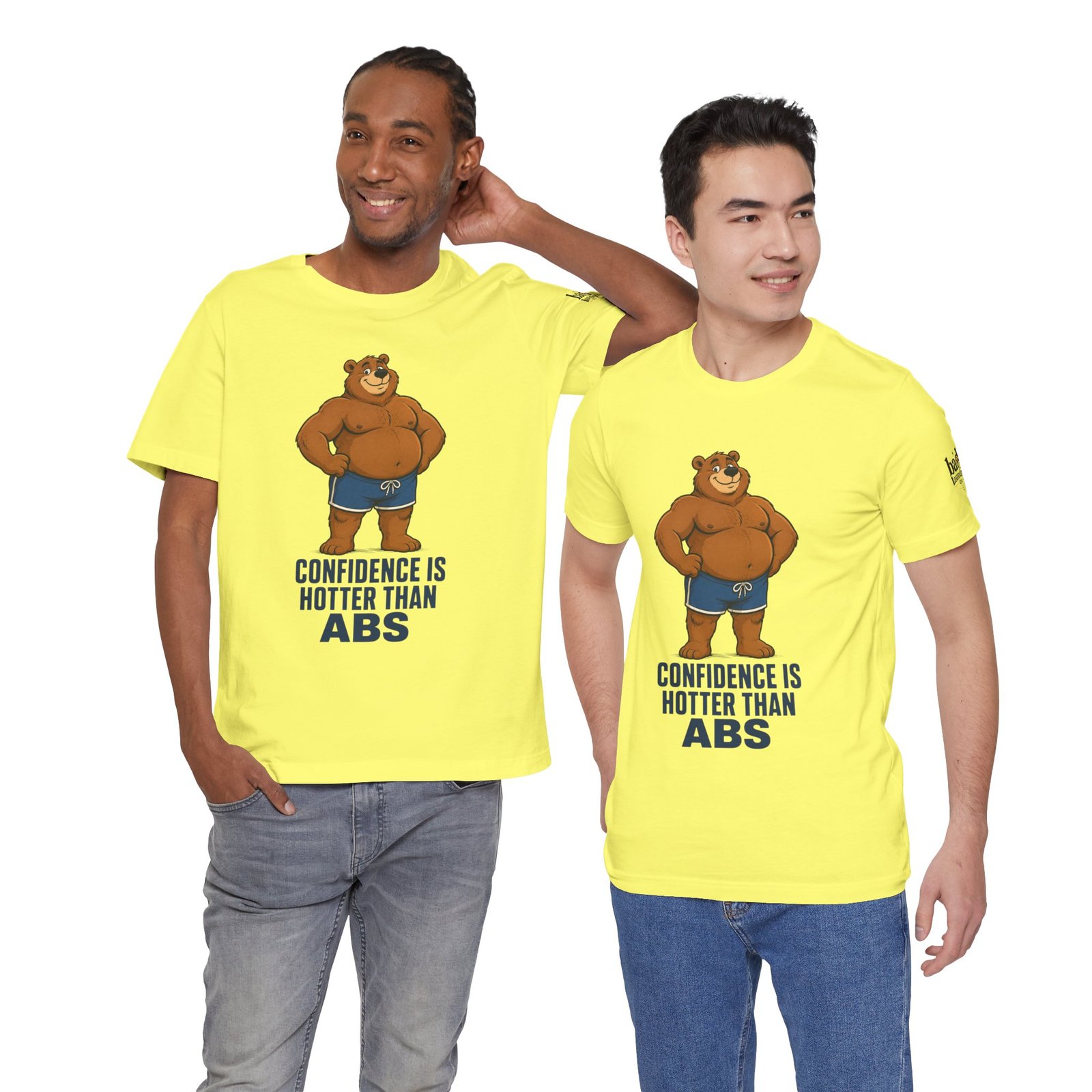 Confidence Is Hotter Than Abs Bear T-Shirt for Men | Funny Body Positive Bear Graphic Tee | Gay Bear Pride Shirt - Image 24