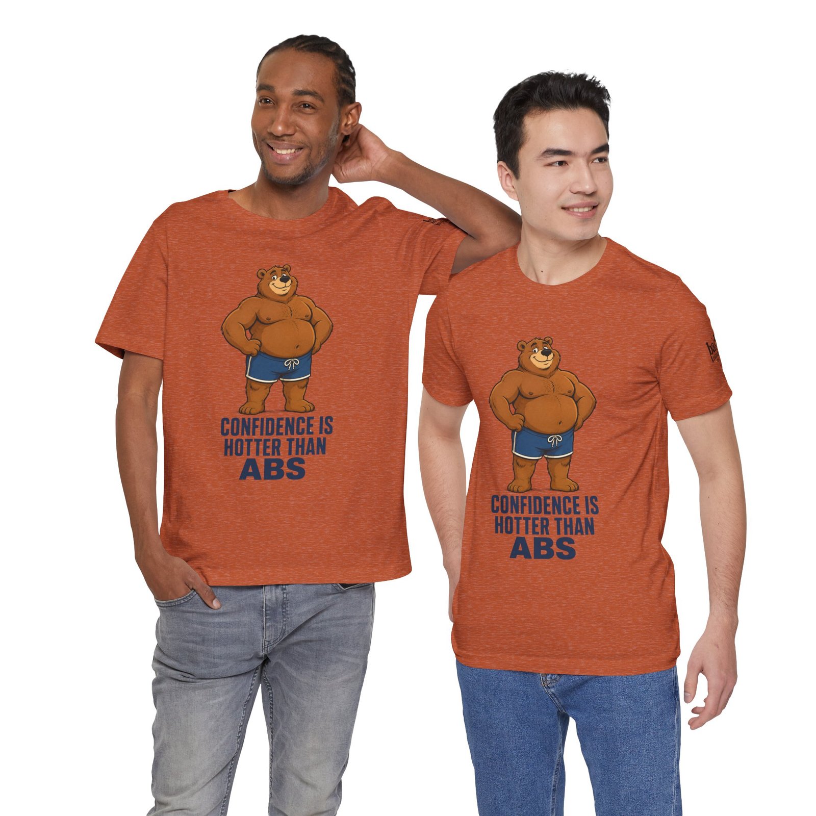 Confidence Is Hotter Than Abs Bear T-Shirt for Men | Funny Body Positive Bear Graphic Tee | Gay Bear Pride Shirt - Image 18