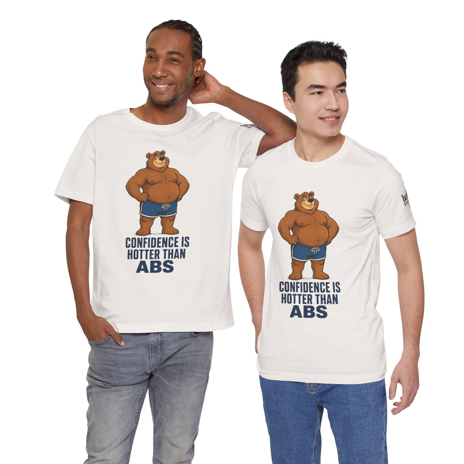 Confidence Is Hotter Than Abs Bear T-Shirt for Men | Funny Body Positive Bear Graphic Tee | Gay Bear Pride Shirt - Image 12