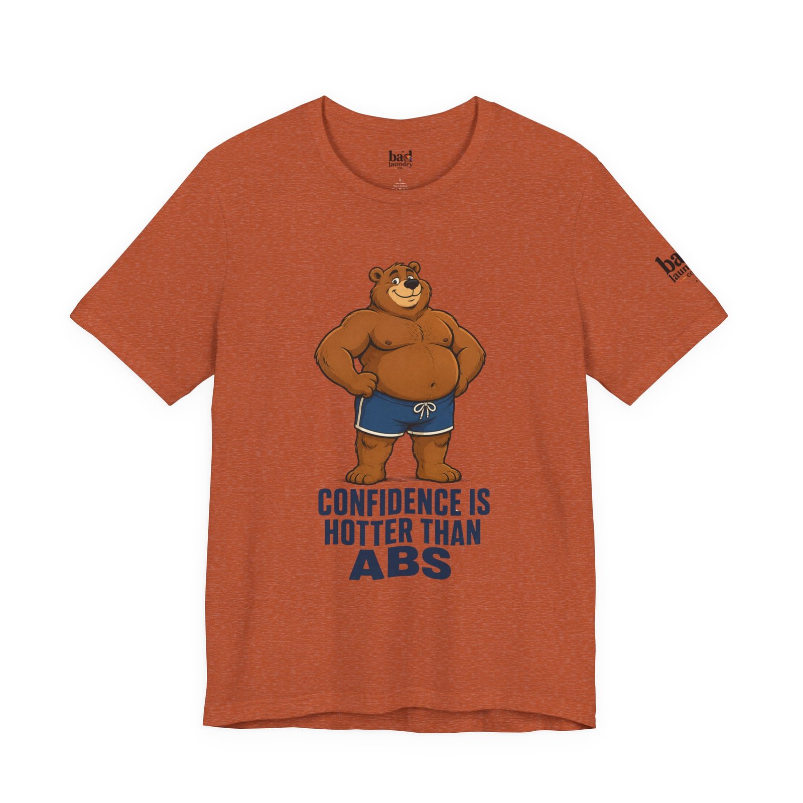Confidence Is Hotter Than Abs Bear T-Shirt for Men | Funny Body Positive Bear Graphic Tee | Gay Bear Pride Shirt - Image 16