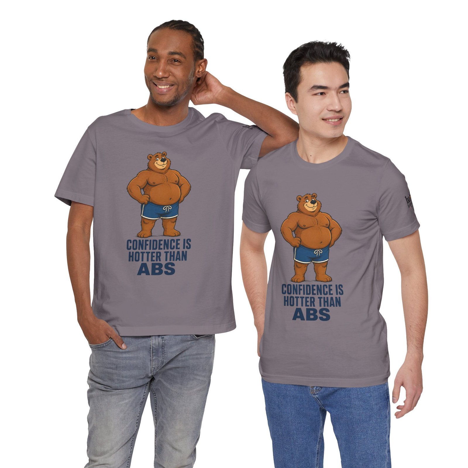 Confidence Is Hotter Than Abs Bear T-Shirt for Men | Funny Body Positive Bear Graphic Tee | Gay Bear Pride Shirt - Image 36