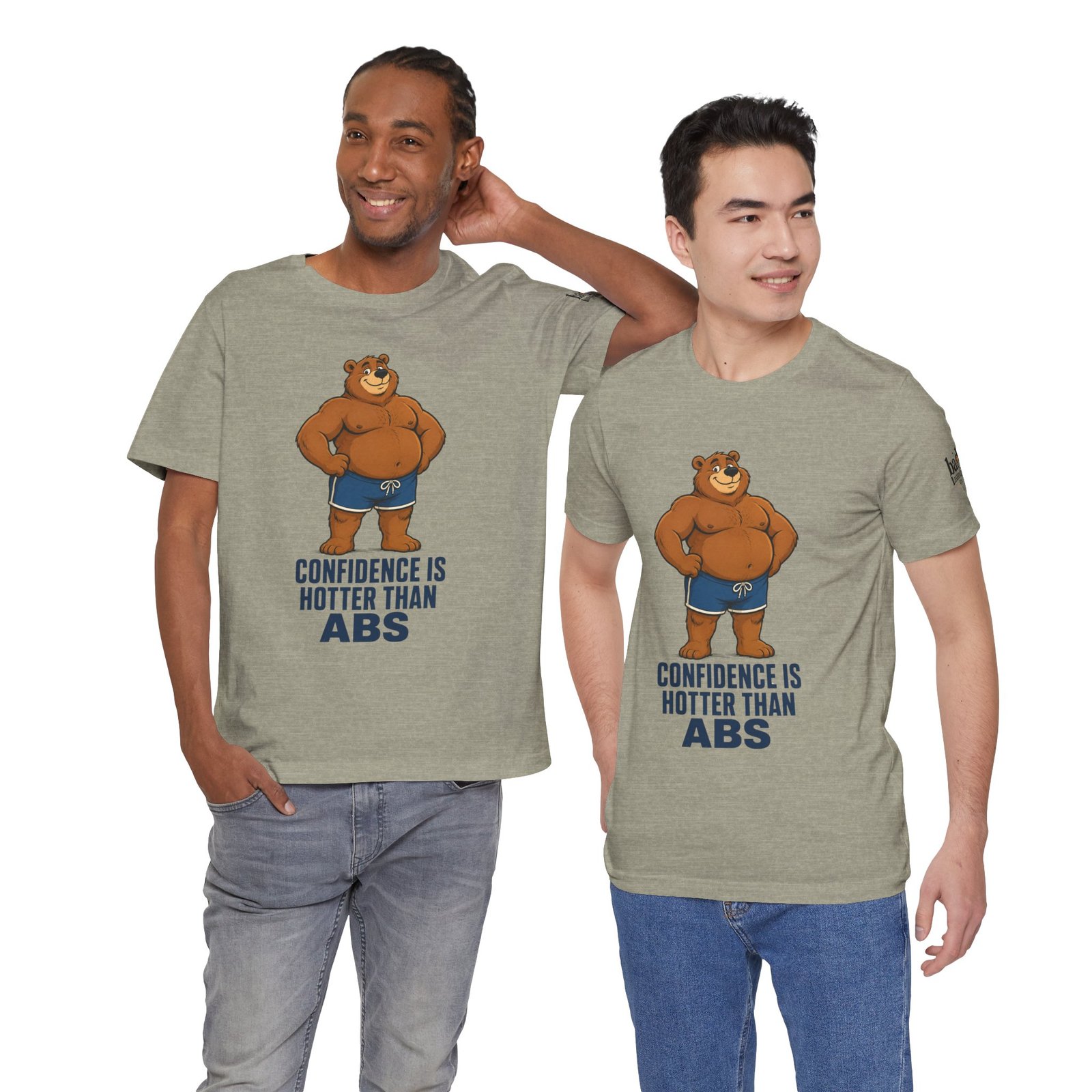 Confidence Is Hotter Than Abs Bear T-Shirt for Men | Funny Body Positive Bear Graphic Tee | Gay Bear Pride Shirt - Image 21