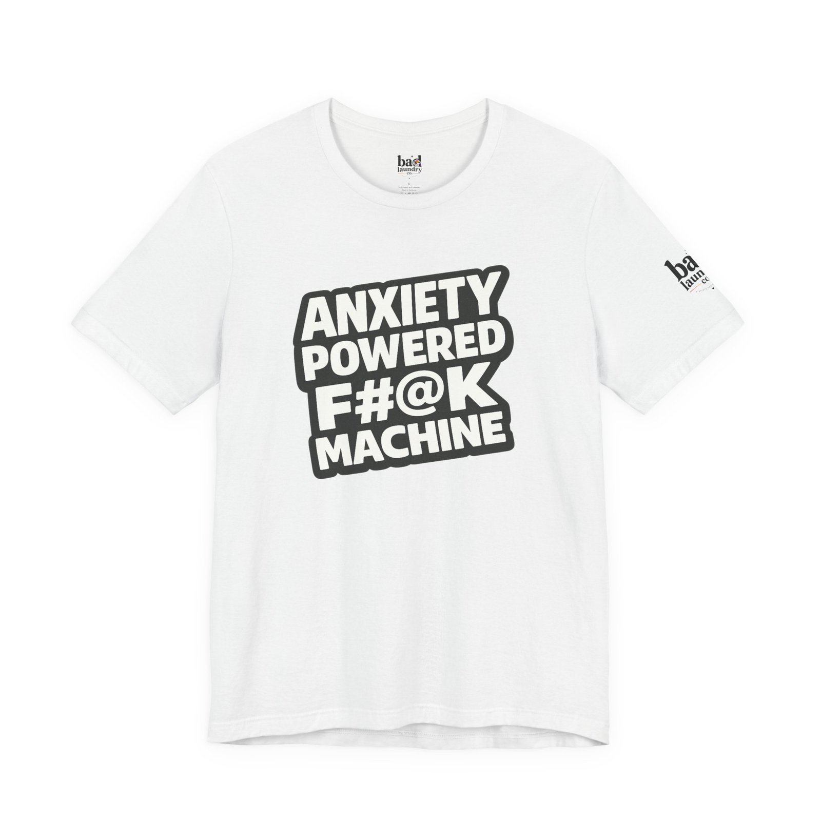 Anxiety Powered F#@K Machine T-Shirt for Men | Funny Anxiety Graphic Tee | Sarcastic Mental Health Humor Shirt |Adult Novelty